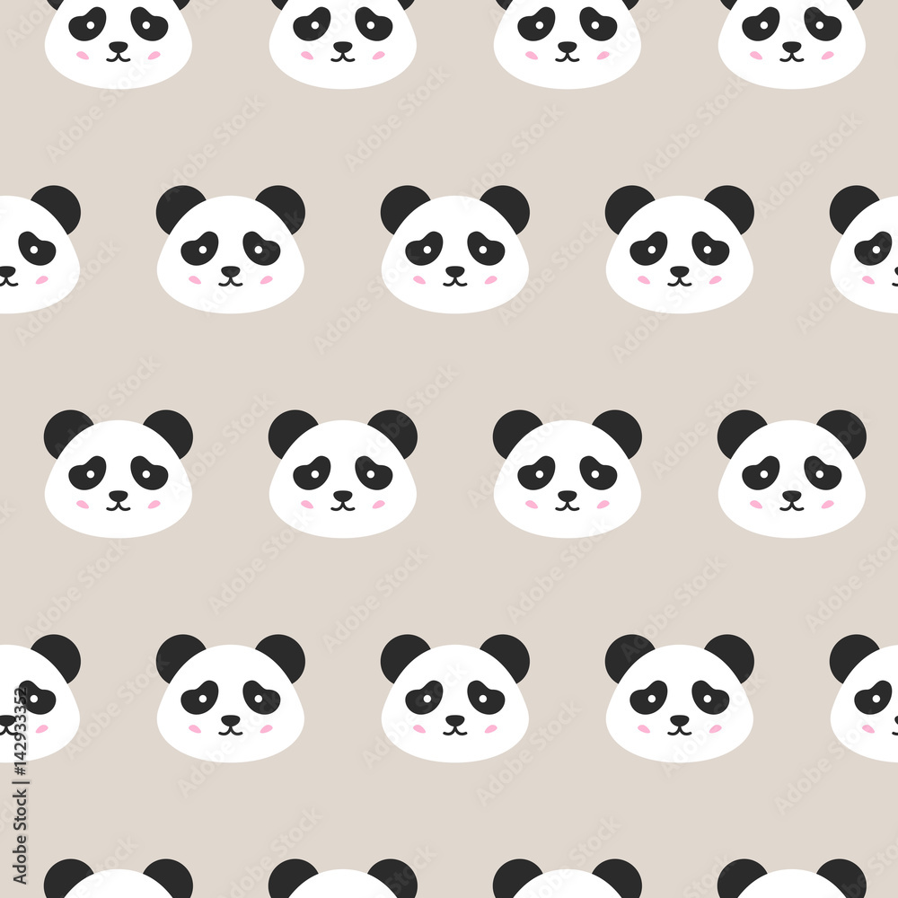 Panda Faces Seamless Pattern