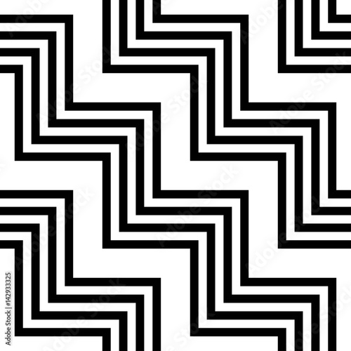Vector seamless pattern. Modern stylish texture. Monochrome geometric pattern with broken lines.
