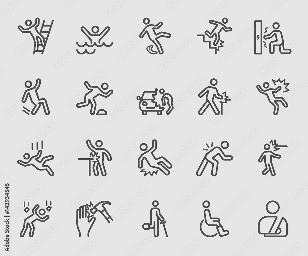 Accident and Injury line icon Accident and Injury line icon