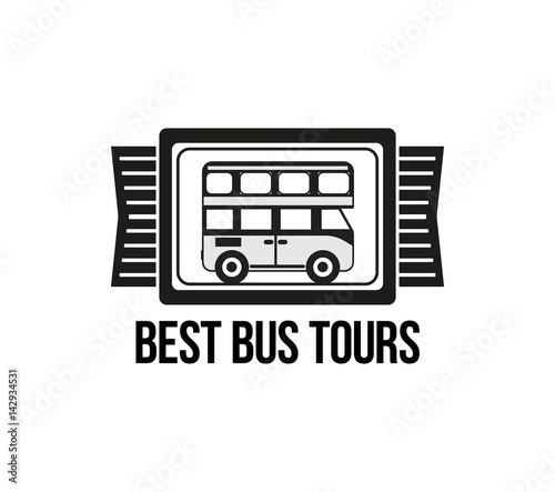 Bus trip and travel tour badge logo