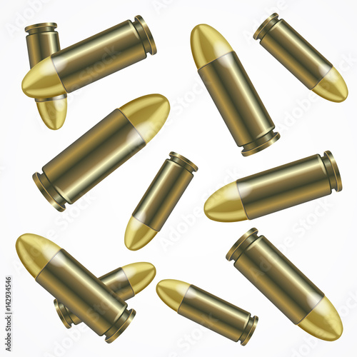 Realistic Bullet Pattern Background. Vector