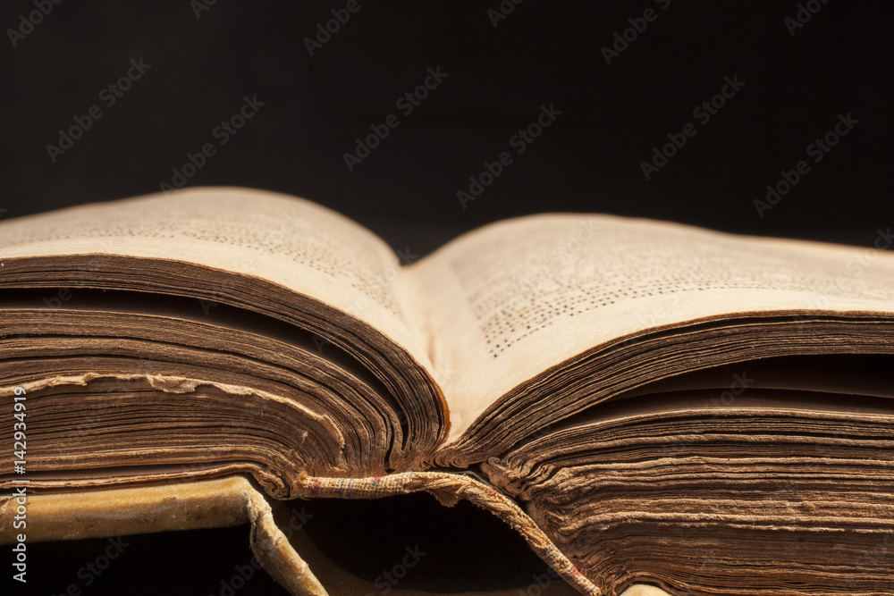 Naklejka premium old book closeup