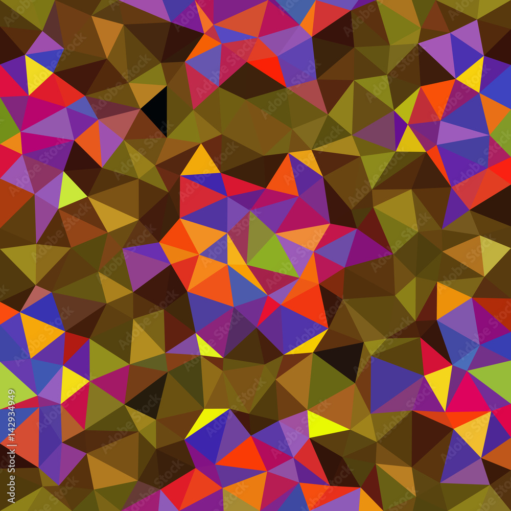 Kaleidoscopic low poly triangle style vector mosaic background