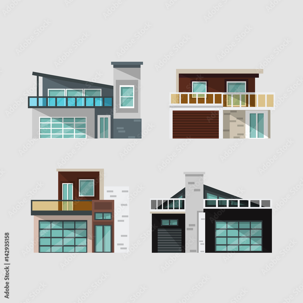 Modern houses set Modern houses set