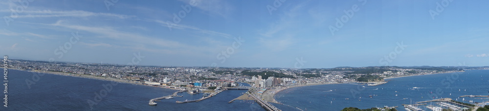 Sagami bay panoramic views from Enoshima Island (Fujisawa city - Kanagawa prefecture)
