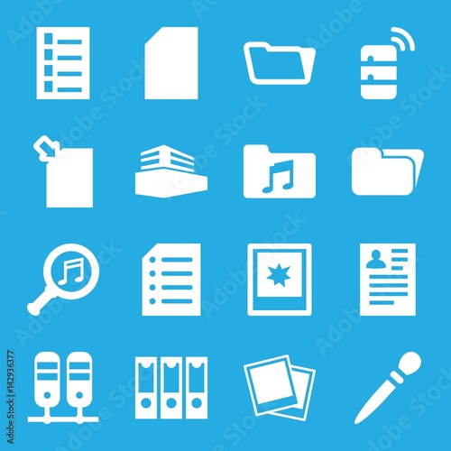Set of 16 file filled icons