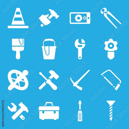 Set of 16 repair filled icons