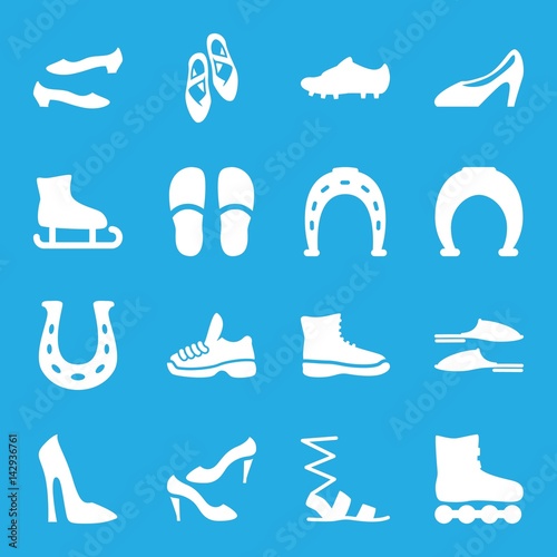 Set of 16 shoe filled icons