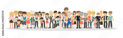 People on white background. Concept of big family, network community.
