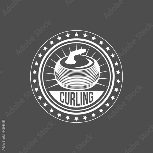 Set of vintage curling labels and design elements