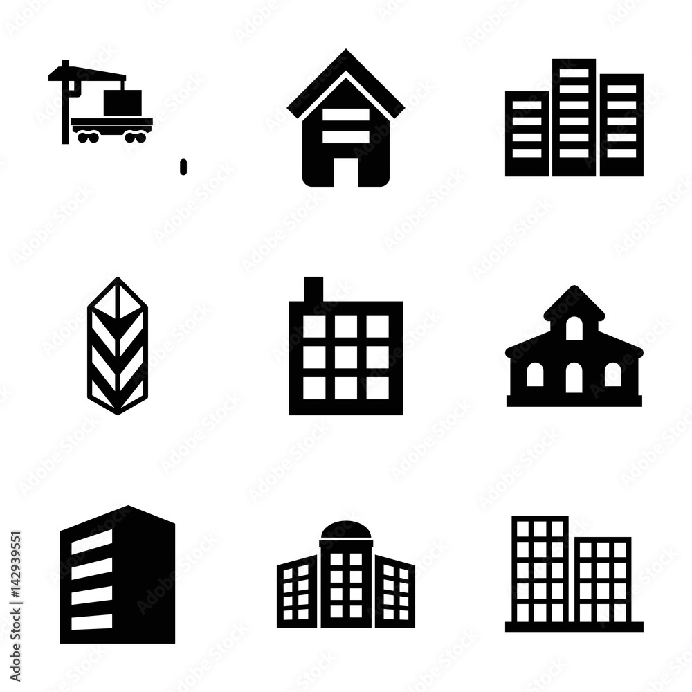 Set of 9 distribution filled icons