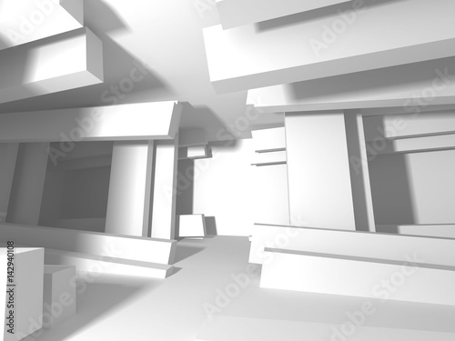 White empty interior. Abstract architecture background © VERSUSstudio