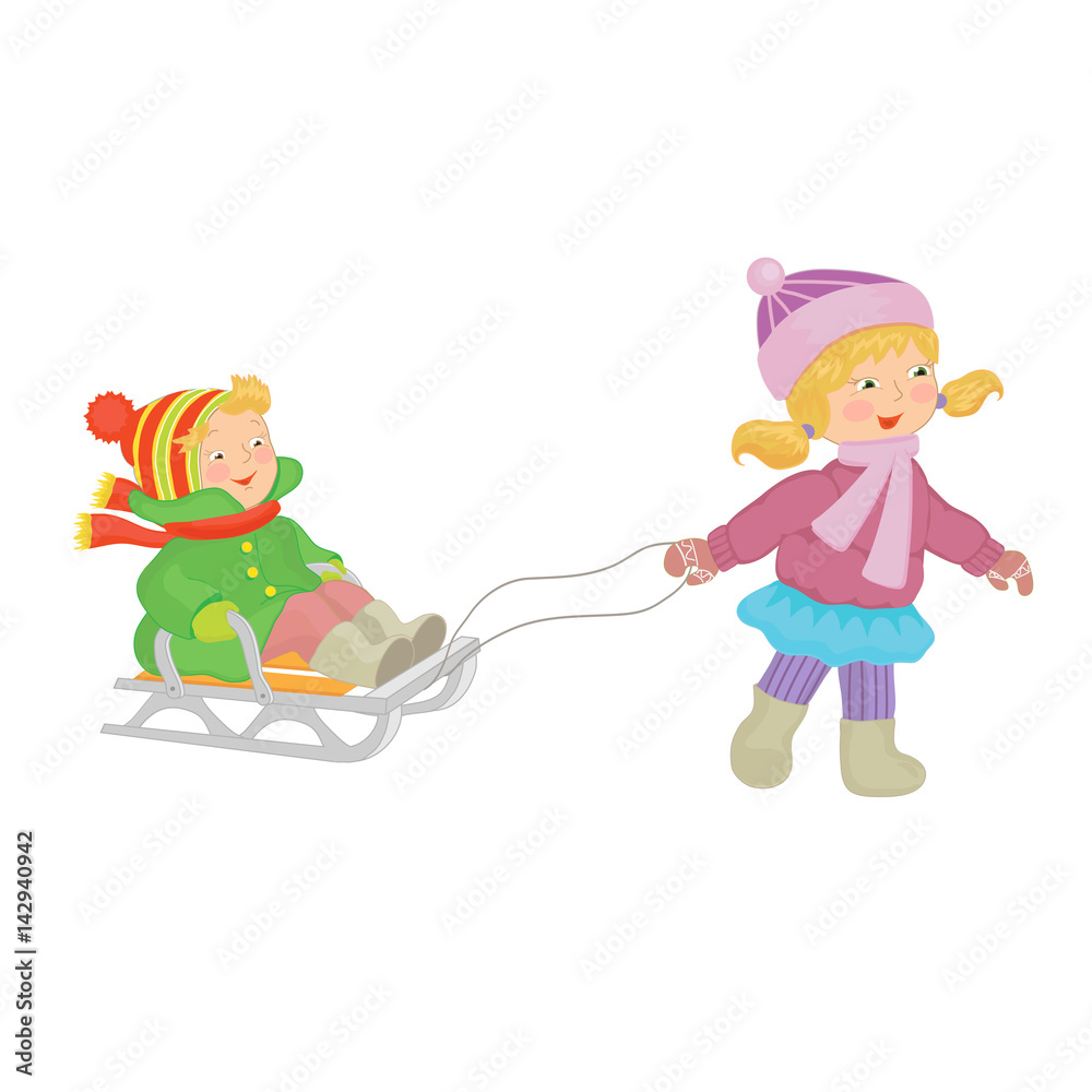 Дети на санках