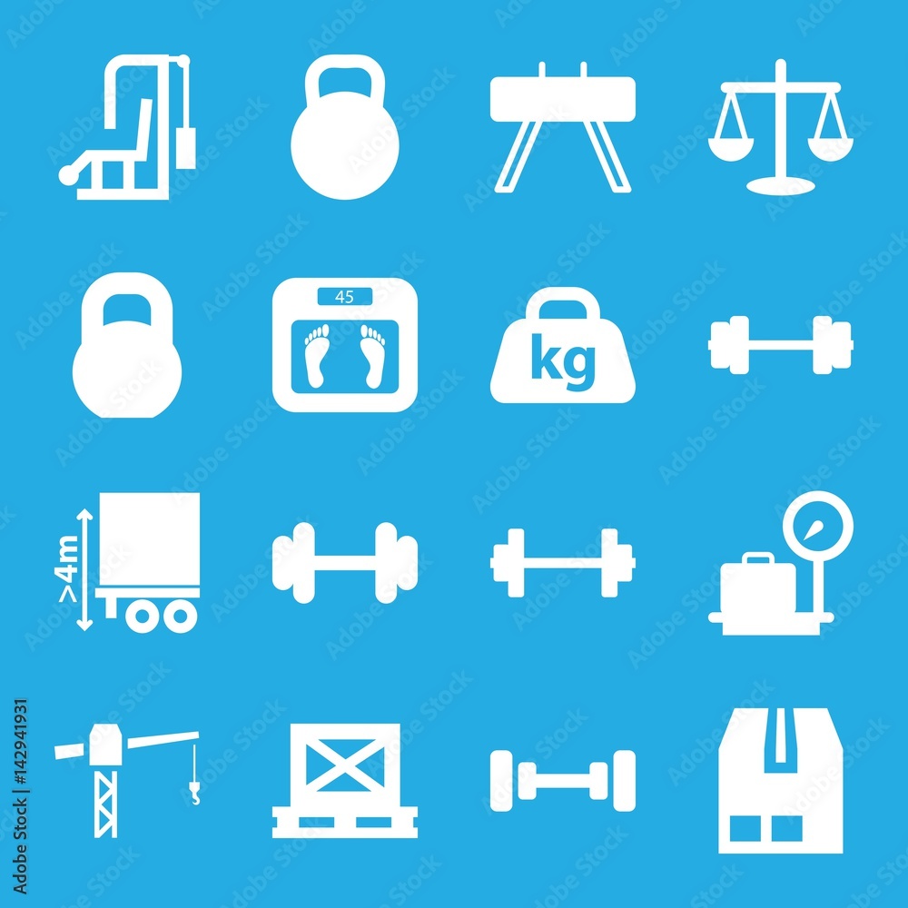 Set of 16 weight filled icons Set of 16 weight filled icons