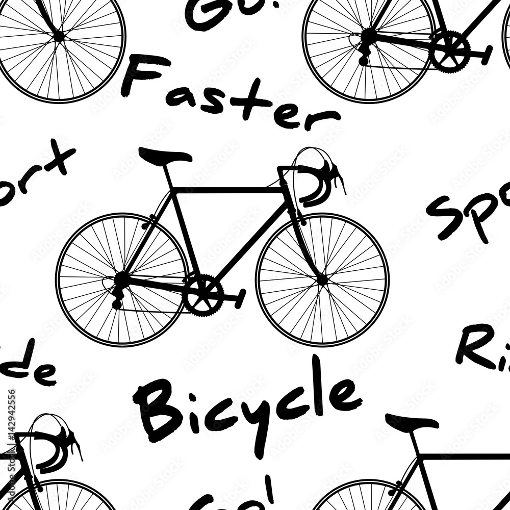 Sport bicycle seamless pattern