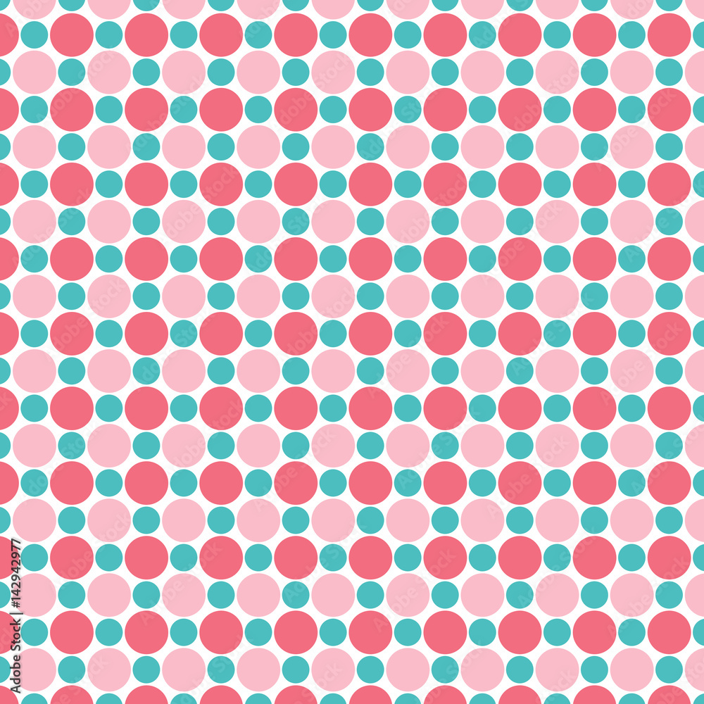 Polka dots pattern in pink and green Polka dots pattern in pink and green
