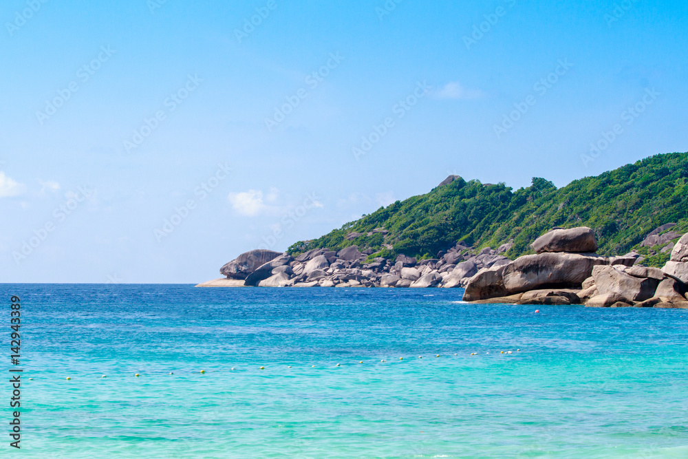 Beautiful crystal clear sea at tropical island, Similan island, Andaman sea, Thailand Beautiful crystal clear sea at tropical island, Similan island, Andaman sea, Thailand