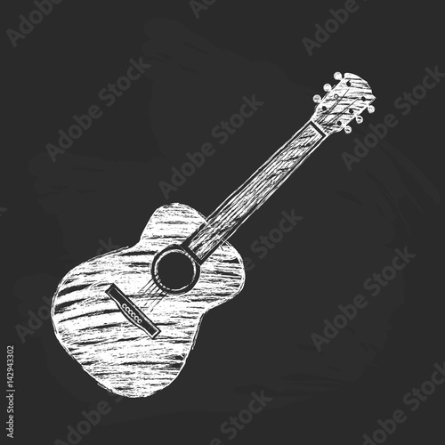 chalk guitar logo drawing