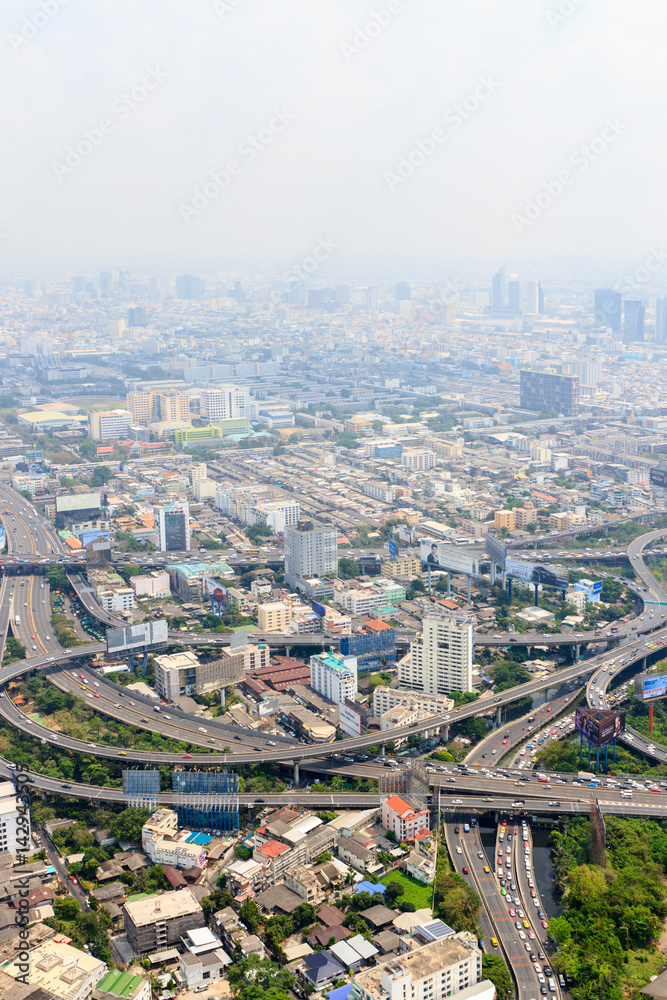 Panorama of Bangkok from Baiyoke Sky Hotel. Thailand