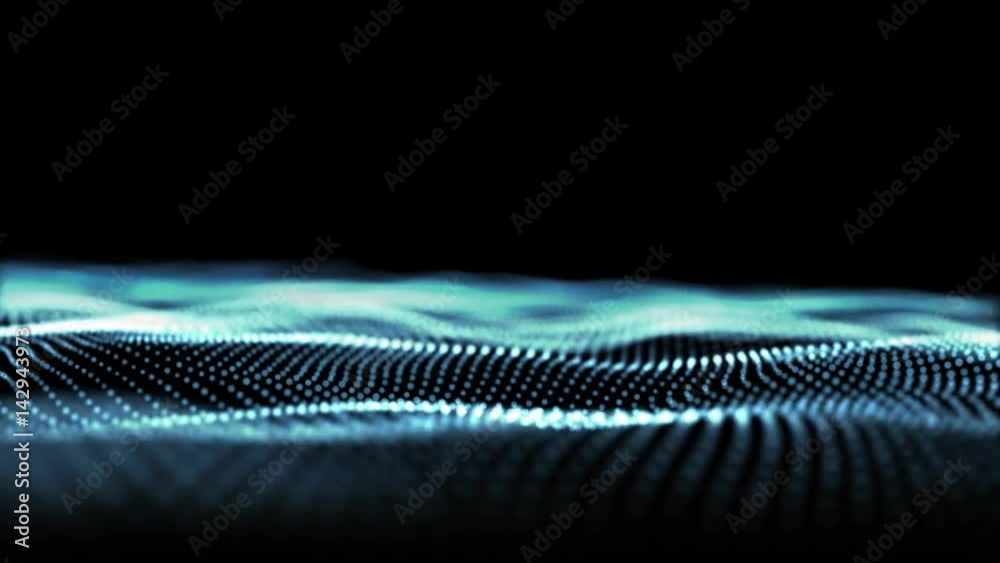 Blue particle wave digitale background