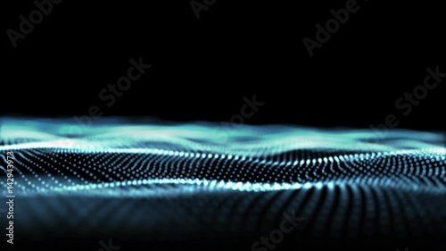 Blue particle wave digitale background