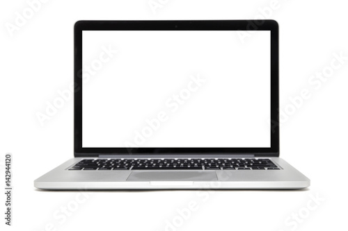 Isolated laptop with empty space on white background