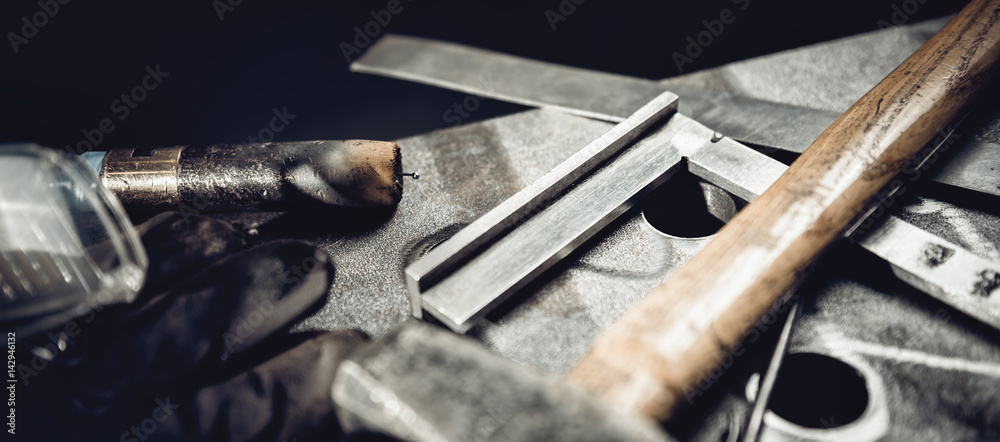 Fototapeta premium Industrial welding tool background
