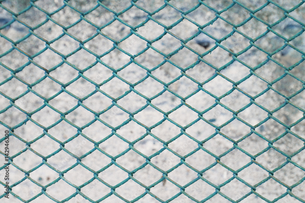 Fototapeta premium Rusty fence of metal mesh