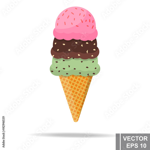 Ice cream. Fast food. Tasty food. For your design.