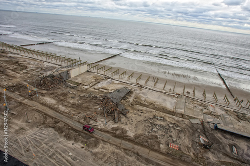 NEW YORK - November 1: Aftermath hurricane Sandy : panoramic view in Far Rockaway area   October 29, 2012 in New York City, NY photo