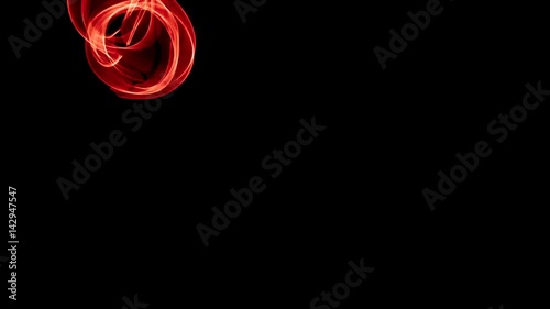 Glowing abstract curved red lines - Light painted 4K video timelapse