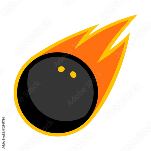 Squash sport rubber ball comet fire tail flying