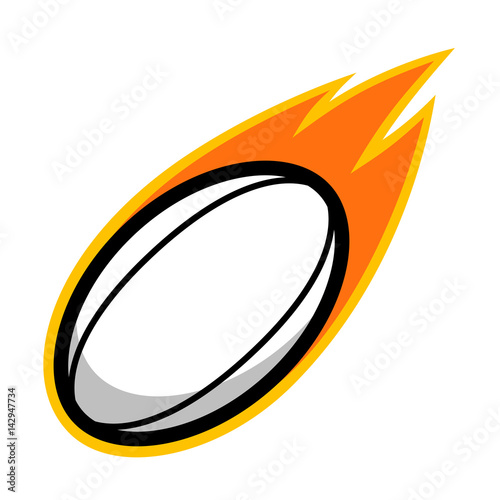 Rugby football leather comet fire tail flying