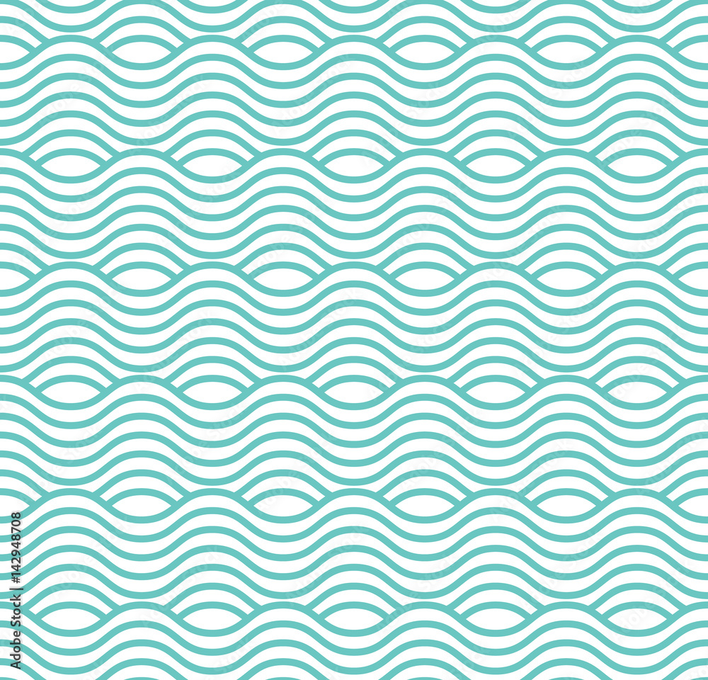 Decorative fabric for wrapping paper, banner, print. Horizontal lines, retro zig-zag waves Decorative fabric for wrapping paper, banner, print. Horizontal lines, retro zig-zag waves