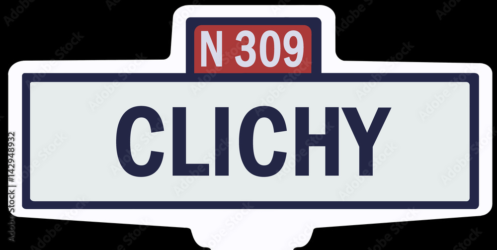 CLICHY - Ancien panneau entrée d'agglomération CLICHY - Ancien panneau entrée d'agglomération