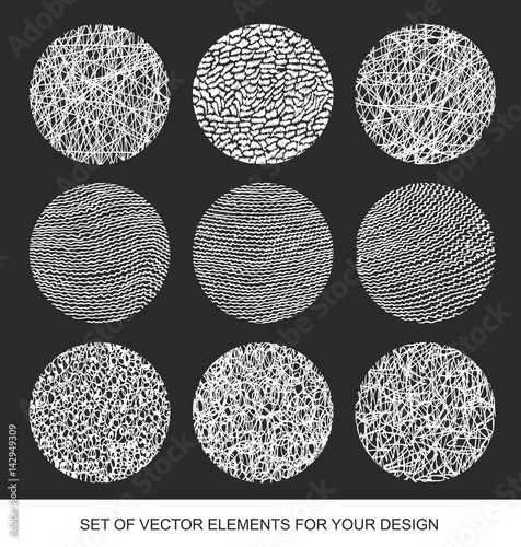 Collection of textures, brushes, graphics, design element. Hand-drawn. Abstract background. Modernistic Art.