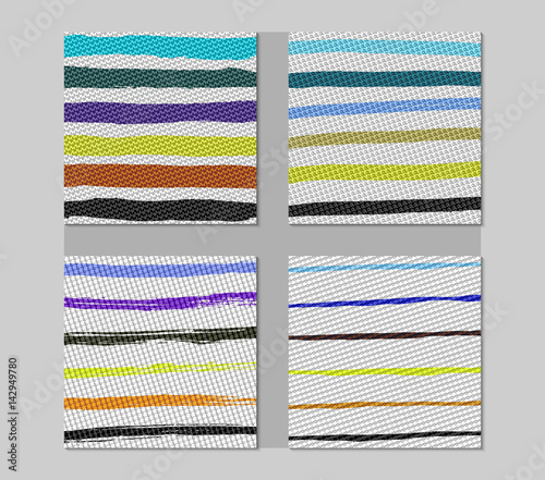 Set of Hand Drawn Fabric Cards