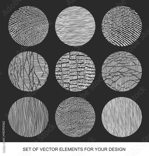 Collection of textures, brushes, graphics, design element. Hand-drawn. Abstract background. Modernistic Art.