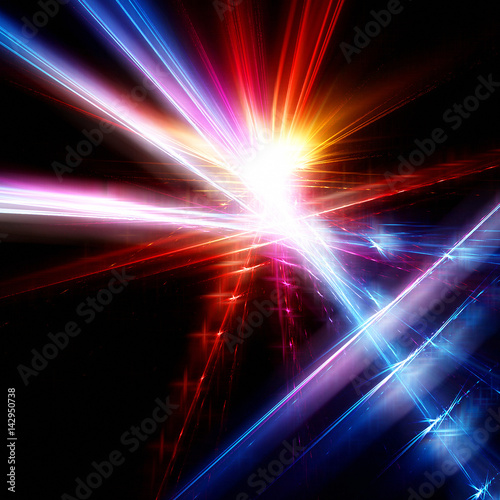 фотографія Bright fractal flash on a black background