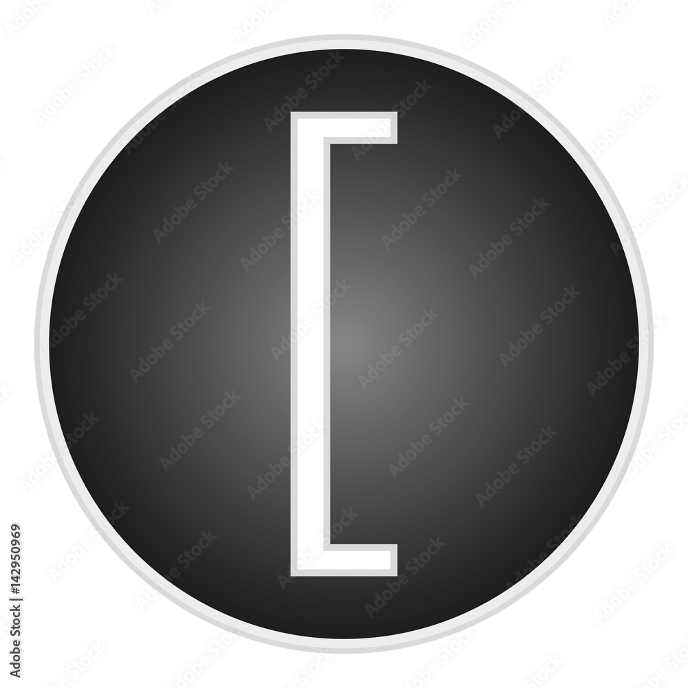 vector image button with the sign of the left square bracket vector image button with the sign of the left square bracket