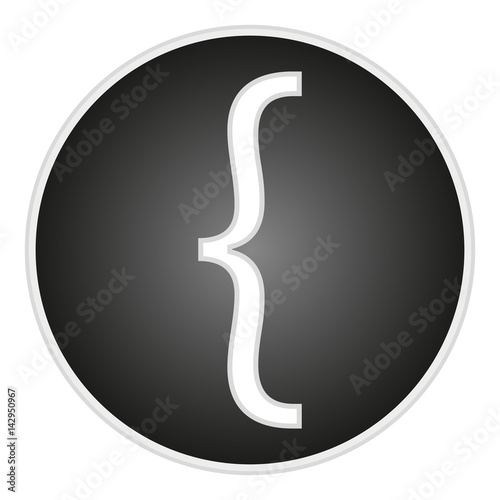 vector image button with the sign of the left brace