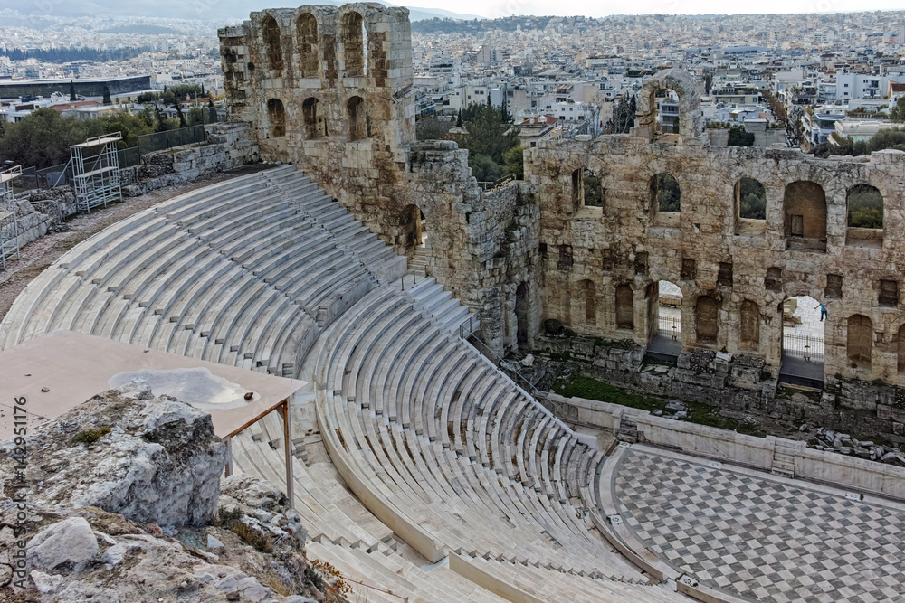 Odeon of Herodes Atticus in the Acropolis of Athens, Attica, Greece