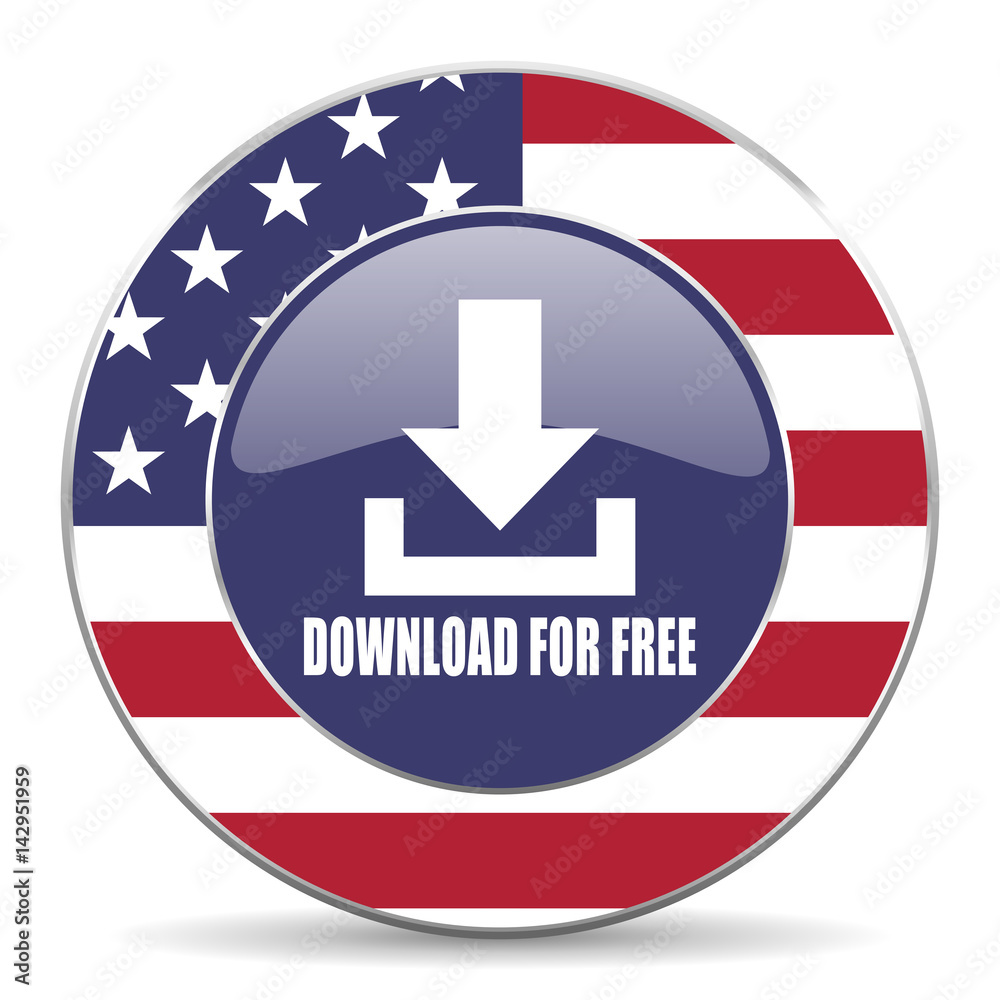 Obraz premium Download for free usa design web american round internet icon with shadow on white background.