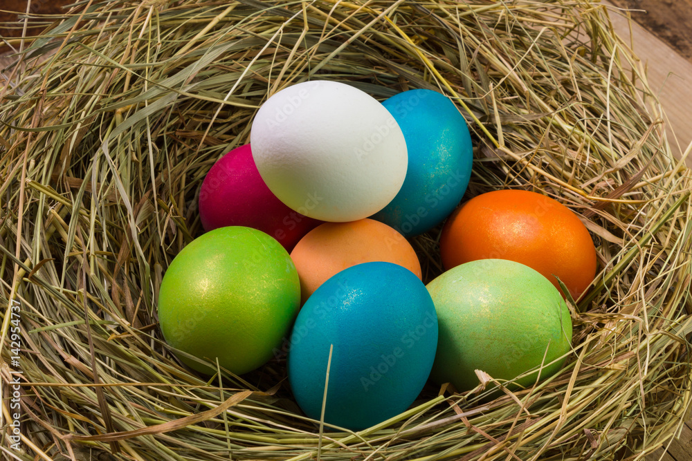 Nest with Easter eggs