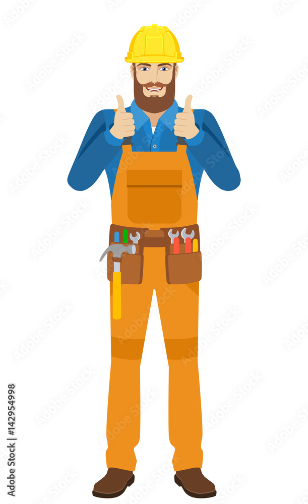 Worker showing thumb up Worker showing thumb up
