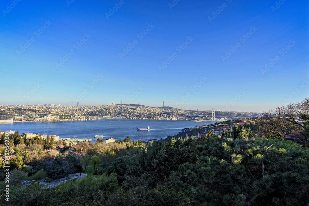freight ships are going on istanbul bosphorus sea