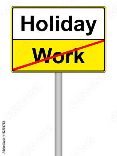 Zeit für Urlaub, Schild isoliert auf weiß