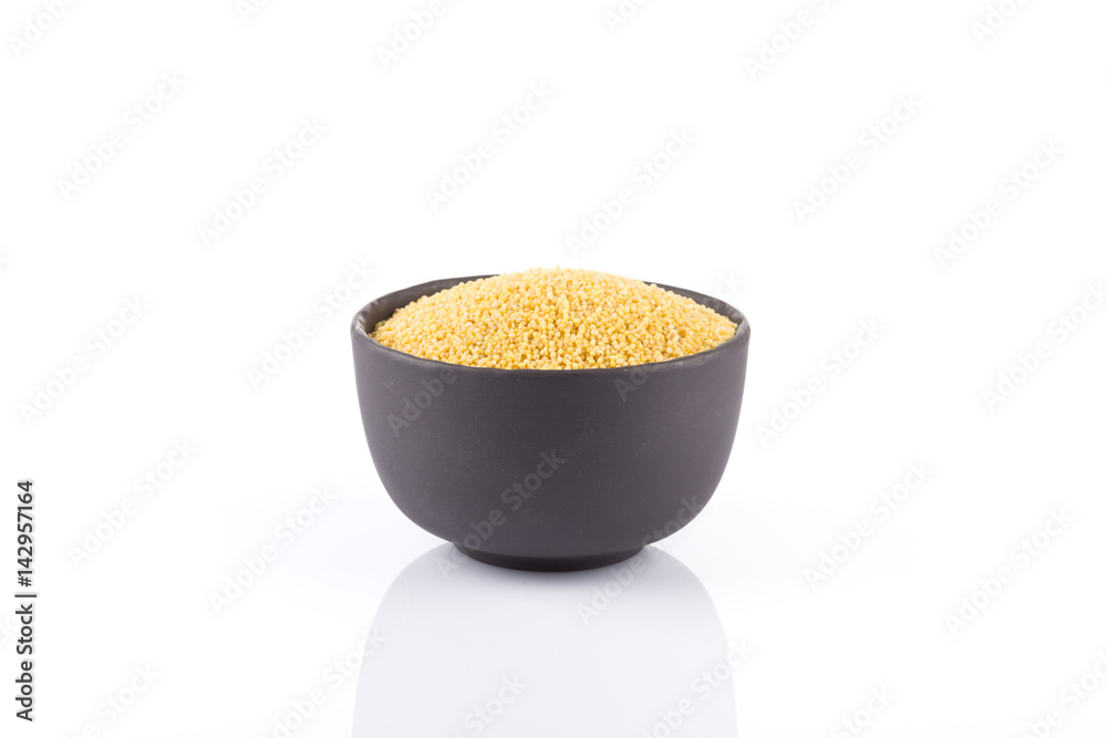 Dry millet isolated on white Dry millet isolated on white