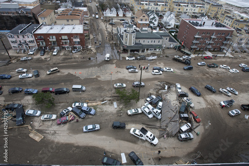 Obraz na płótnie One of New York borough area after Hurricane Sandy w salonie