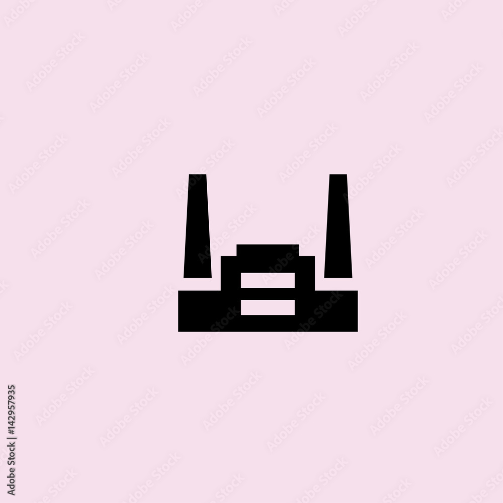 Factory building icon. flat design Factory building icon. flat design